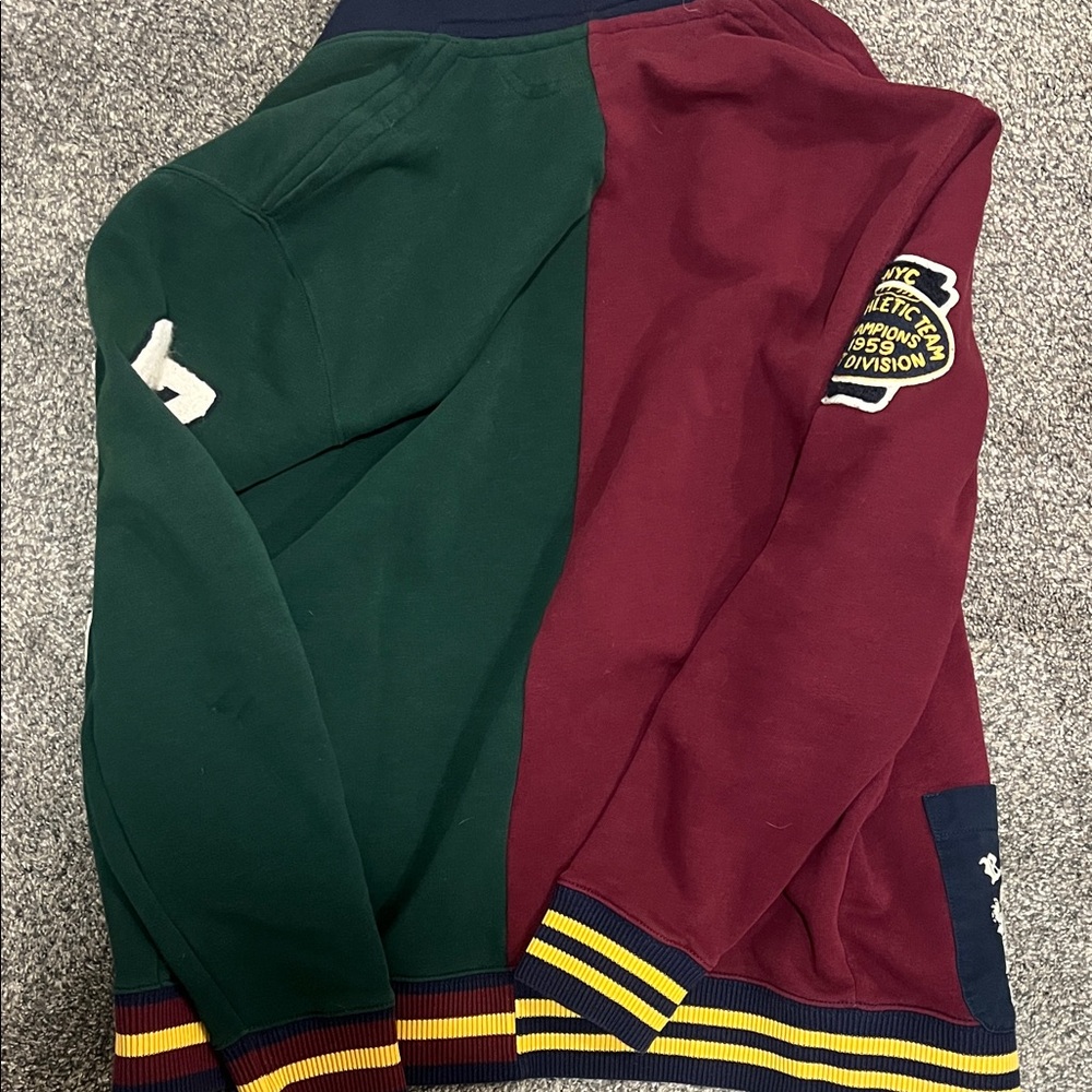 Polo by Ralph Lauren Men's Red and Green Varsity Jacket - Picture 9 of 9